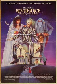 t072 BEETLEJUICE one-sheet movie poster '88 Alec Baldwin, Michael Keaton
