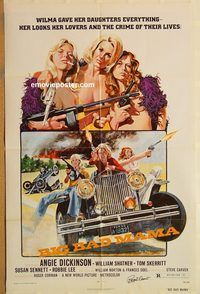 t077 BIG BAD MAMA signed one-sheet movie poster '74 sexy criminals!