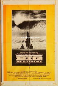 t080 BIG WEDNESDAY one-sheet movie poster '78 much lesser condition!