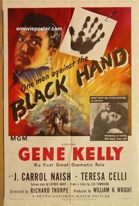 t091 BLACK HAND one-sheet movie poster '50 Gene Kelly, J. Carrol Naish