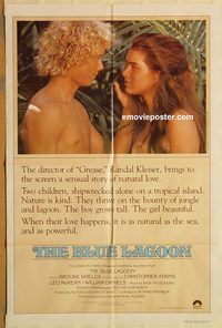 t098 BLUE LAGOON one-sheet movie poster '80 Brooke Shields