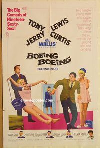 t102 BOEING BOEING one-sheet movie poster '65 Tony Curtis, Jerry Lewis