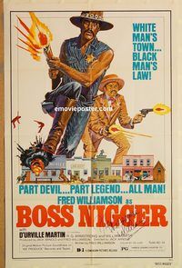 t106 BOSS NIGGER signed one-sheet movie poster '75 Fred Williamson