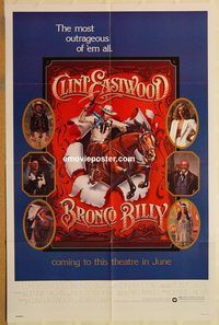 t117 BRONCO BILLY advance one-sheet movie poster '80 Clint Eastwood, Locke