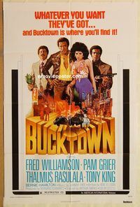 t118 BUCKTOWN one-sheet movie poster '75 Pam Grier, Fred Williamson