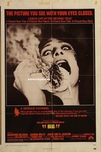 t121 BUG one-sheet movie poster '75 great insect horror image!