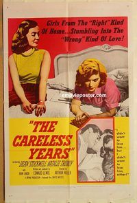 t126 CARELESS YEARS one-sheet movie poster '57 Dean Stockwell, Trundy