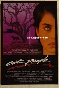 t135 CAT PEOPLE one-sheet movie poster '82 Nastassja Kinski, McDowell