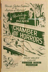 t137 CHAMBER OF HORRORS one-sheet movie poster R56 Edgar Wallace