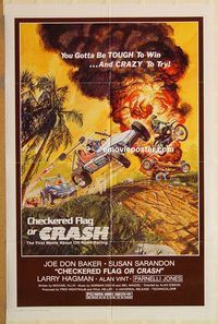 t141 CHECKERED FLAG OR CRASH one-sheet movie poster '77 off-road racing!