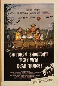 t144 CHILDREN SHOULDN'T PLAY WITH DEAD THINGS one-sheet movie poster '72