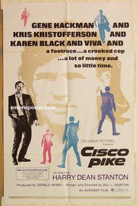 t149 CISCO PIKE one-sheet movie poster '71 Gene Hackman, Kristofferson