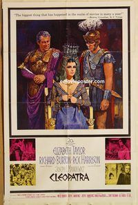 t154 CLEOPATRA one-sheet movie poster '64 Elizabeth Taylor, Burton