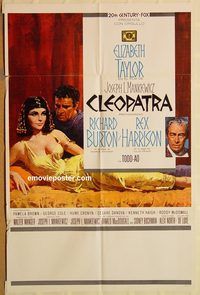 t155 CLEOPATRA Spanish one-sheet movie poster '64 Elizabeth Taylor, Burton