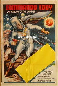 t168 COMMANDO CODY one-sheet movie poster '53 Sky Marshal of the Universe!