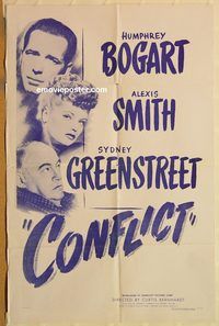 t173 CONFLICT one-sheet movie poster R56 Bogart, Smith, Greenstreet