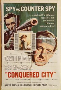 t175 CONQUERED CITY one-sheet movie poster '65 Niven, Gazzara, AIP