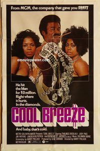 t178 COOL BREEZE one-sheet movie poster '72 he hit the Man!