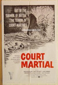 t182 COURT MARTIAL one-sheet movie poster '62 World War II!