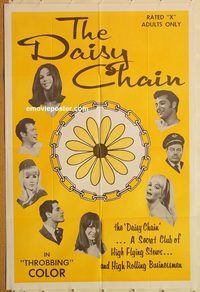 t198 DAISY CHAIN one-sheet movie poster '69 sexploitation secret club!