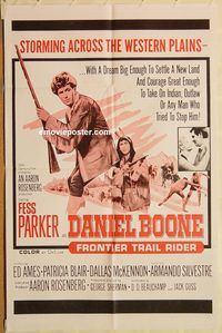 t203 DANIEL BOONE FRONTIER TRAIL RIDER one-sheet movie poster '66 Parker