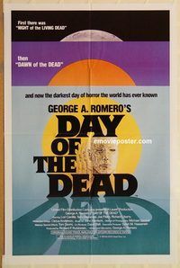 t208 DAY OF THE DEAD one-sheet movie poster '85 George Romero sequel!