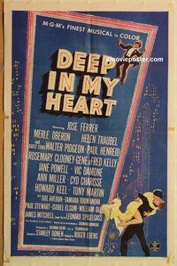 t217 DEEP IN MY HEART one-sheet movie poster '54 Jose Ferrer, Merle Oberon