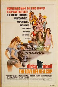 t229 DIRTY O'NEIL one-sheet movie poster '74 police sexploitation!