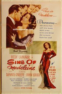 t230 DISHONORED LADY one-sheet movie poster R51 Hedy Lamarr, O'Keefe