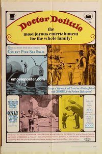t232 DOCTOR DOLITTLE one-sheet movie poster R69 Rex Harrison