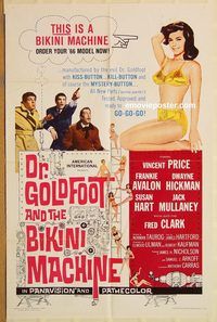 t237 DR GOLDFOOT & THE BIKINI MACHINE one-sheet movie poster '65 Price
