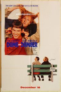 t241 DUMB & DUMBER DS advance one-sheet movie poster '95 Carrey, Daniels