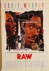 t488 RAW one-sheet movie poster '87 Eddie Murphy stand-up!