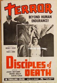 t251 ENTER THE DEVIL one-sheet movie poster '72 Disciples of Death!
