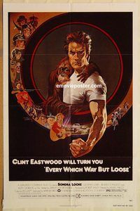t254 EVERY WHICH WAY BUT LOOSE one-sheet movie poster '78 Clint Eastwood