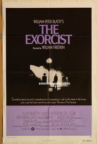 t259 EXORCIST one-sheet movie poster '74 William Friedkin, Von Sydow