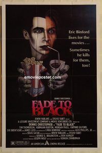 t261 FADE TO BLACK one-sheet movie poster '80 Dennis Christopher, horror!