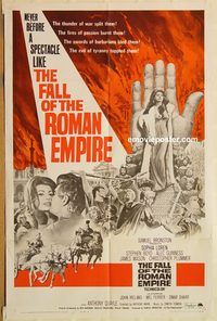 t262 FALL OF THE ROMAN EMPIRE one-sheet movie poster '64 Sophia Loren