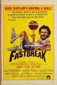 t266 FAST BREAK one-sheet movie poster '79 basketball, Gabe Kaplan