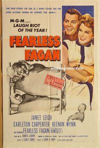 t269 FEARLESS FAGAN one-sheet movie poster '52 Janet Leigh, Carpenter
