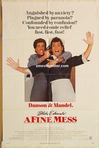 t275 FINE MESS one-sheet movie poster '86 Ted Danson, Howie Mandel