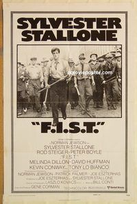 t281 FIST advance one-sheet movie poster '77 Sylvester Stallone, Rod Steiger