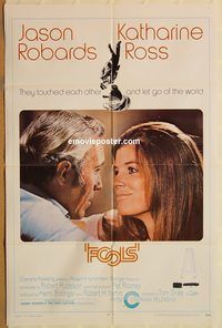 t287 FOOLS one-sheet movie poster '71 Jason Robards, Katharine Ross