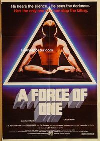 t290 FORCE OF ONE one-sheet movie poster '78 Chuck Norris, kung fu!