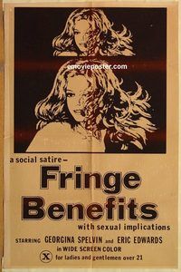 t297 FRINGE BENEFITS one-sheet movie poster '74 sexy Georgina Spelvin!