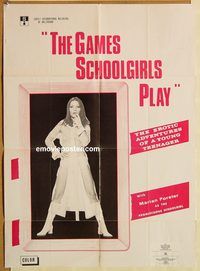 t304 GAMES SCHOOLGIRLS PLAY one-sheet movie poster '72 German sex!