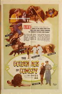 t312 GOLDEN AGE OF COMEDY one-sheet movie poster '58 Laurel & Hardy!