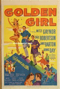 t313 GOLDEN GIRL one-sheet movie poster '51 Mitzi Gaynor, Dale Robertson