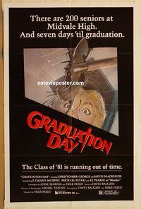 t319 GRADUATION DAY one-sheet movie poster '81 teen high school horror!