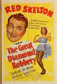 t327 GREAT DIAMOND ROBBERY one-sheet movie poster '53 Red Skelton